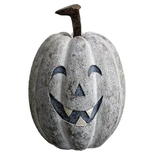 10.4"Hx7.3"W Halloween Jack-O-Lantern Pumpkin -Gray/Brown (pack of 2)