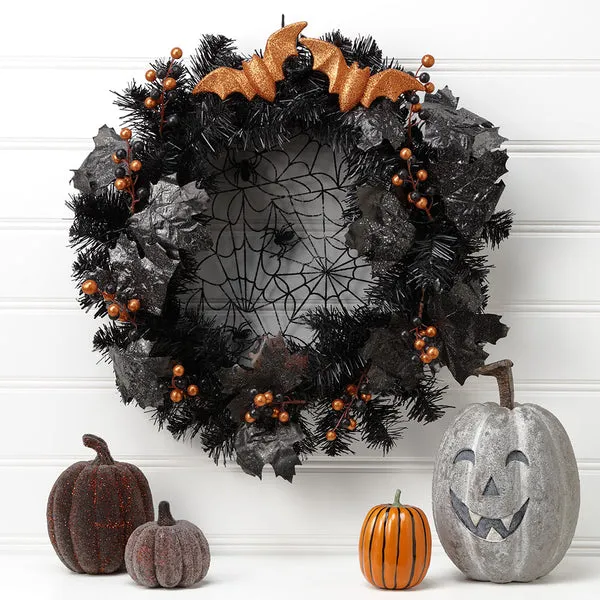 10.4"Hx7.3"W Halloween Jack-O-Lantern Pumpkin -Gray/Brown (pack of 2)