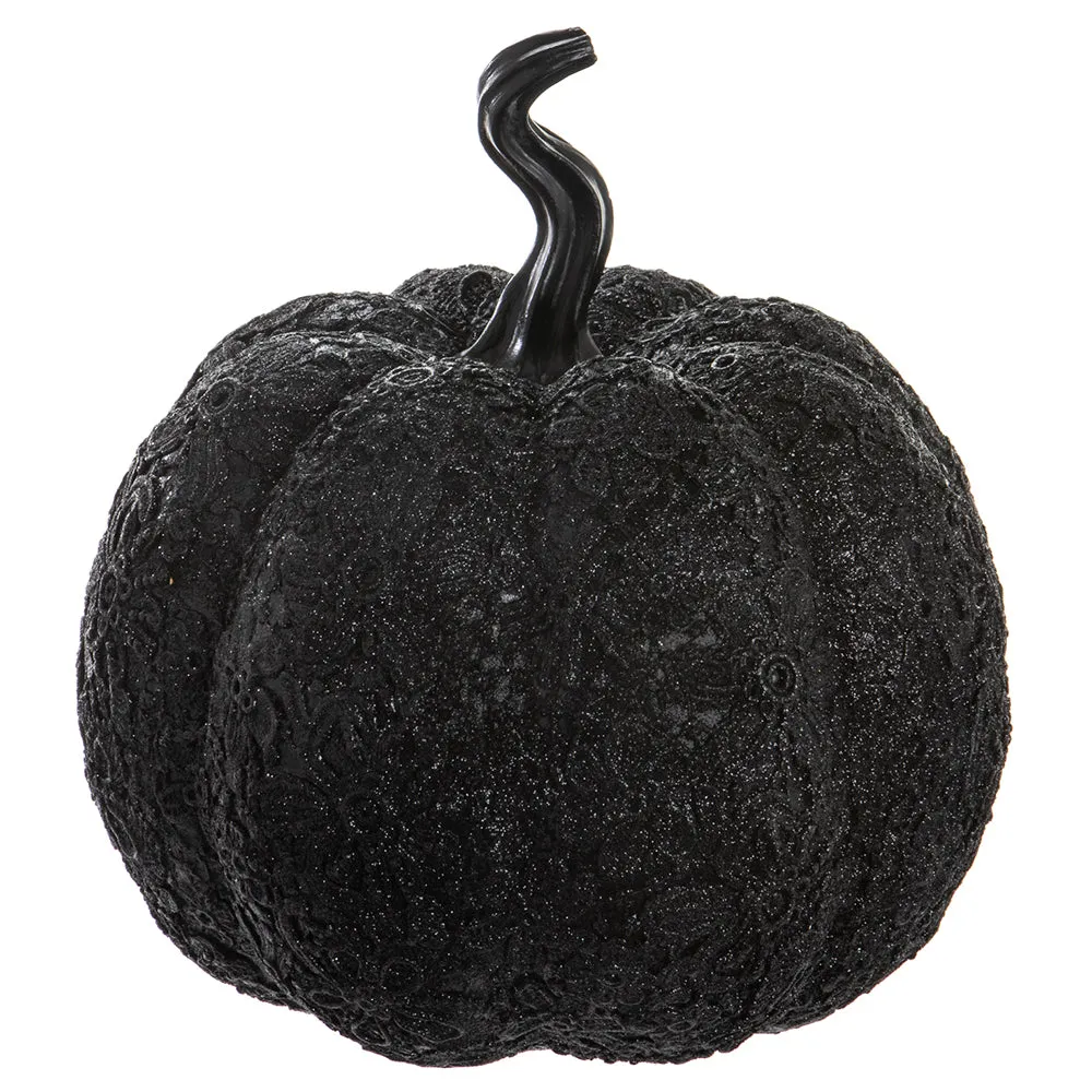 11.4"Hx10.8"W Halloween Soutache Embroidery Pumpkin -Black (pack of 2)