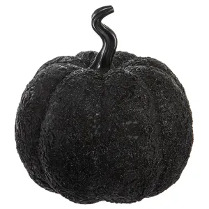 11.4"Hx10.8"W Halloween Soutache Embroidery Pumpkin -Black (pack of 2)