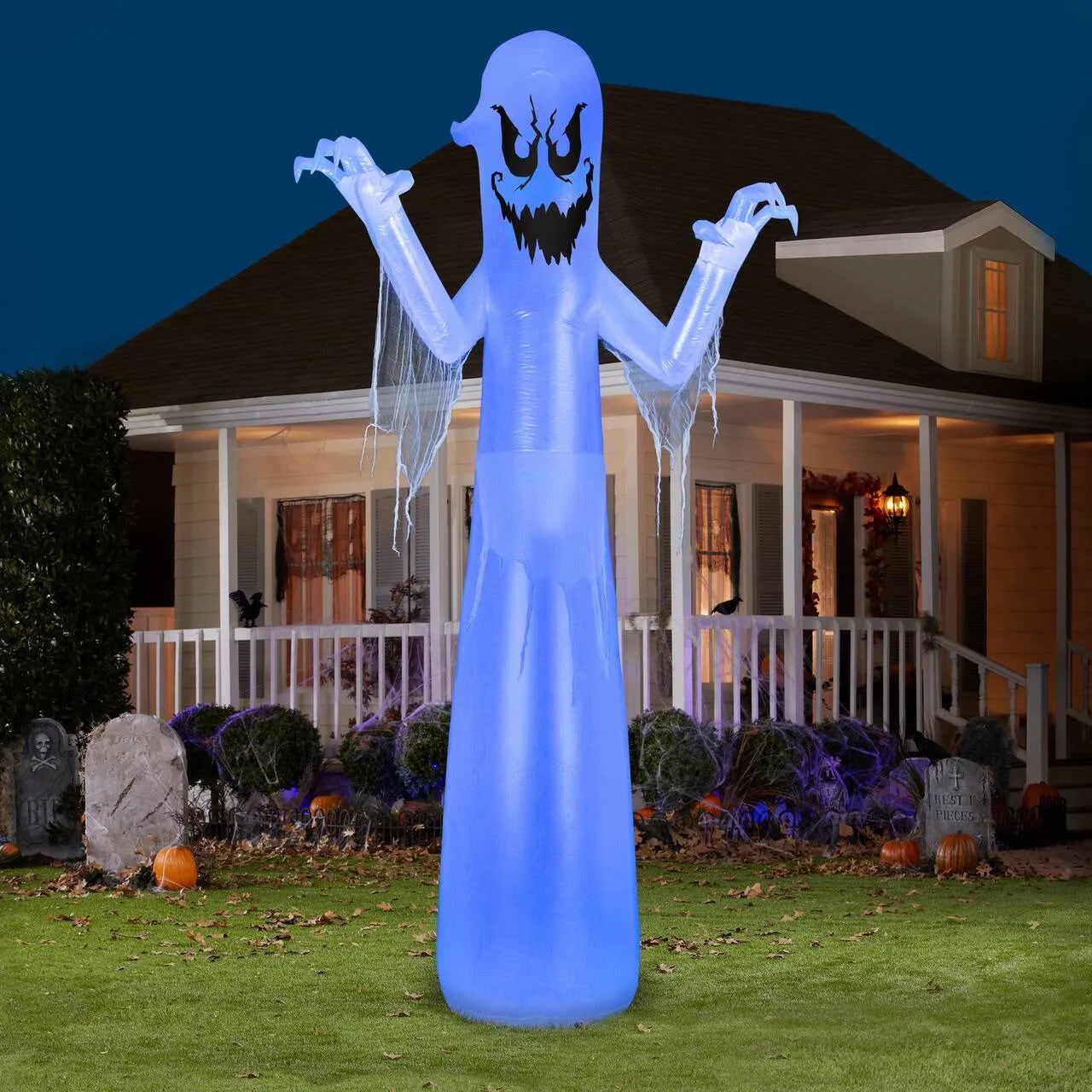12' Airblown® Spooky Short Circuit Ghost Halloween Inflatable with Flickering LED Lights