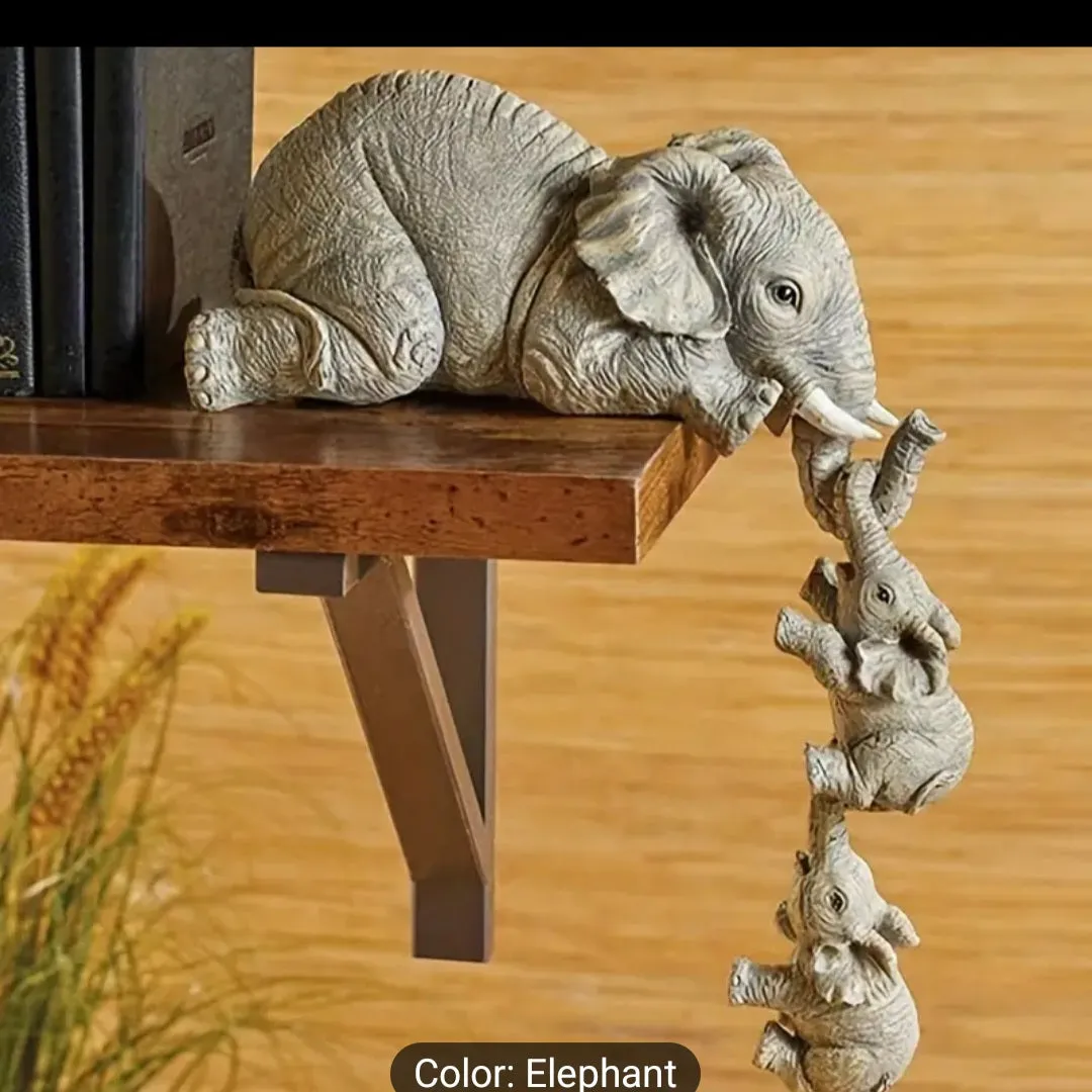 3 Pcs Artistic Elephant Statue Set