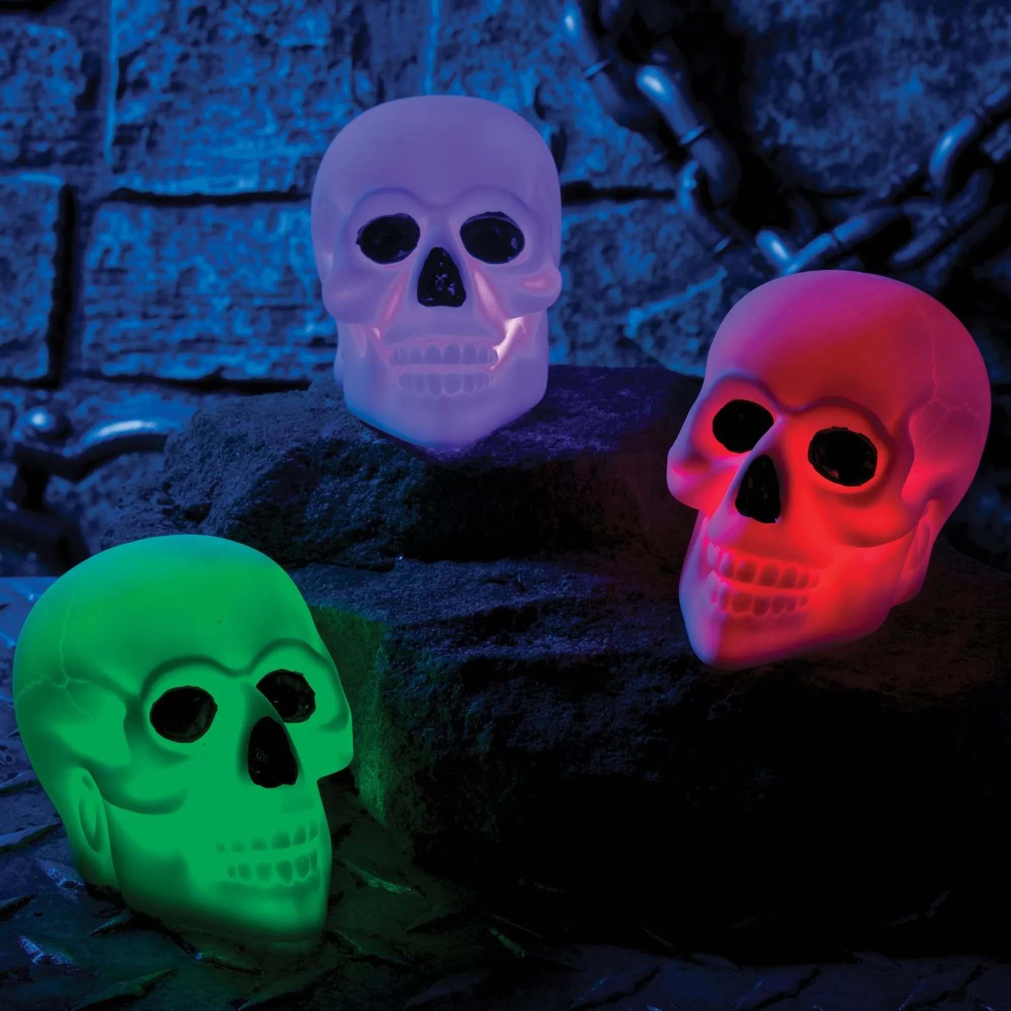 3" Color-Changing Halloween Pumpkin/Skull Tabletop Decoration
