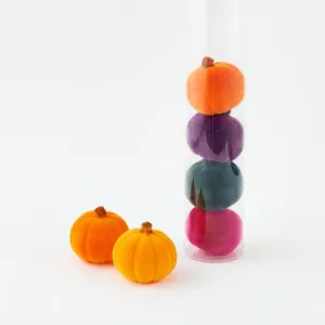4.5" Flocked Pumpkins, Set of 6
