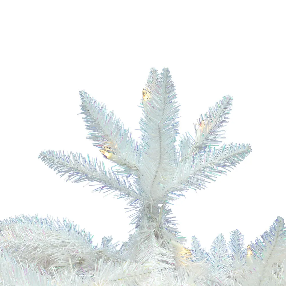6' Sparkle White Spruce Pencil Artificial Christmas Tree Pure White LED Lights