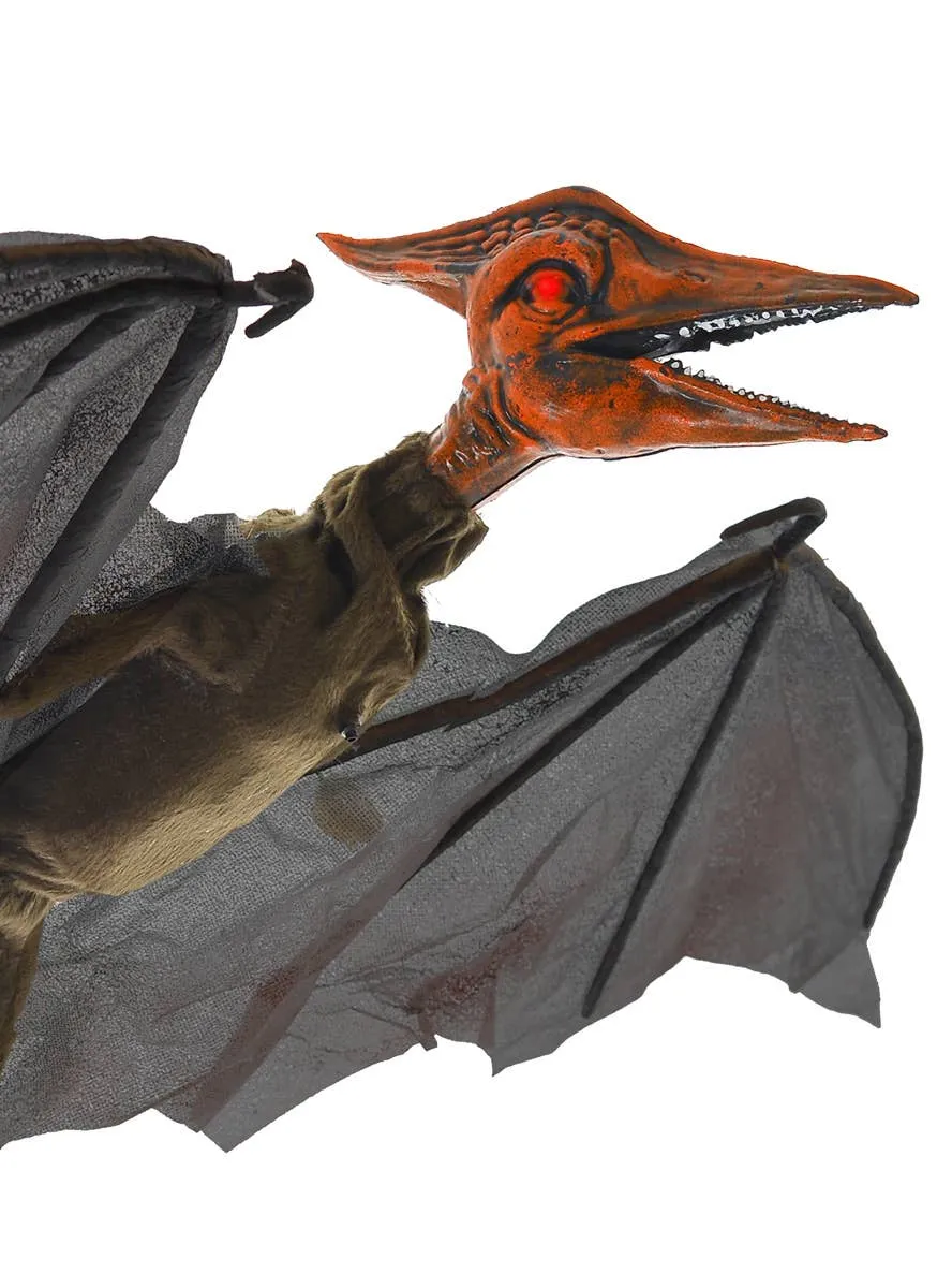 Animated Orange and Black Pterodactyl Dinosaur Halloween Decoration