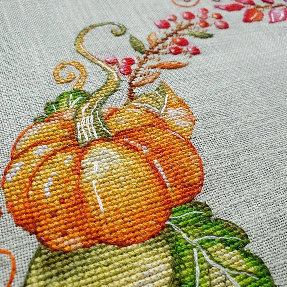 Autumn wreath Cross stitch pattern Fall Cross Stitch pdf Modern cross stitch pattern Pumpkin cross stitch Counted cross stitch Thanksgiving