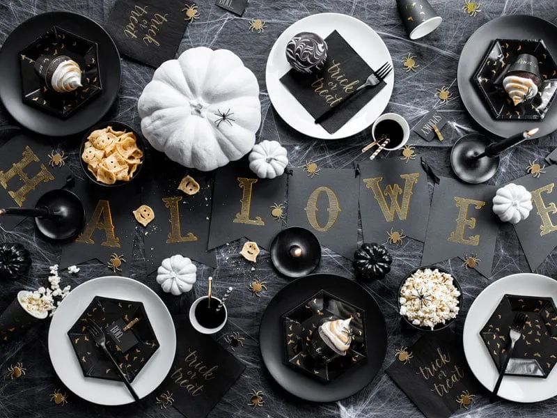 Black Halloween Party Banner