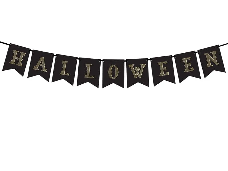 Black Halloween Party Banner