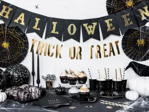Black Halloween Party Banner