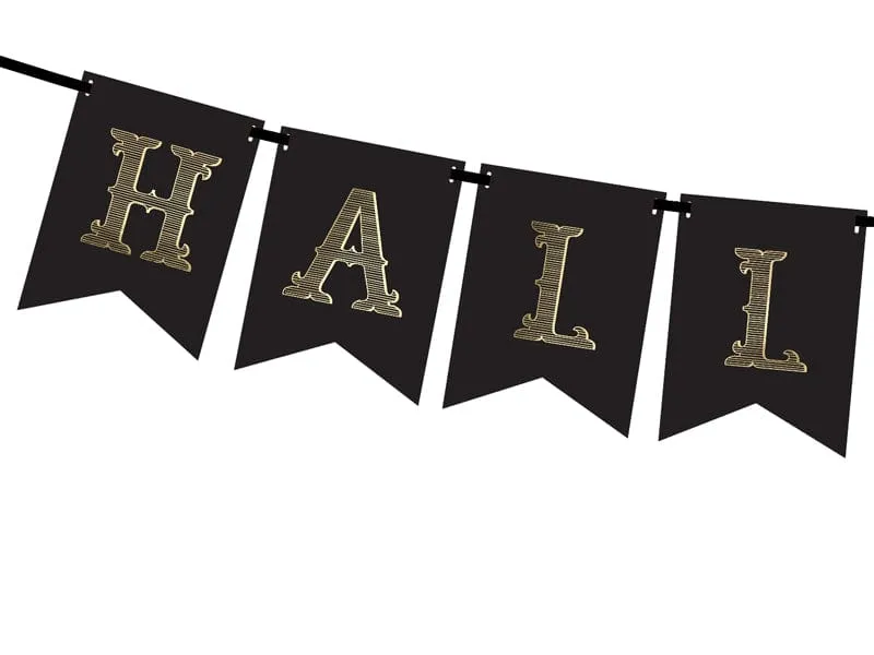 Black Halloween Party Banner