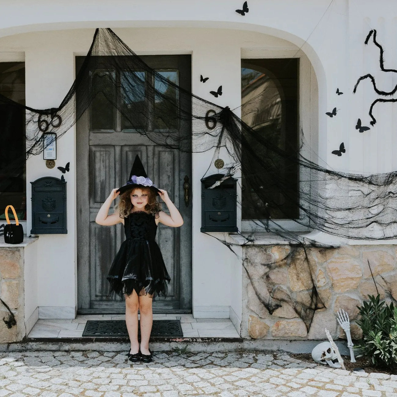 Black Halloween Spiderweb cloth decoration