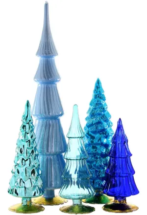 Blue Candy Glass Trees, Large