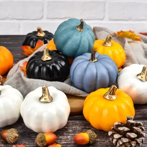 Bulk 12pcs Halloween Artificial Pumpkins Vegetables Centerpiece Mantel Crafts Wholesale