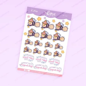 Bumblebutt Pastel Witch Kawaii Planner Sticker Sheet – Cute Halloween Stickers | PW 007