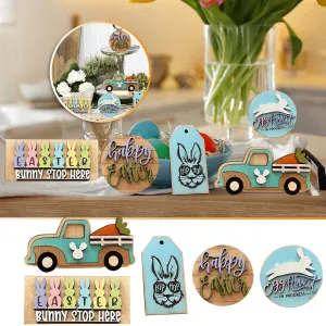 classic Easter Savings Clearance! PRETXORVE Easter Tiered Tray Decorations Set, Spring Tiered Tray Decorations Set, Wooden Easter Tiered Tray Decor, Sign Tiered Tray, Easter Home Decoration Ornament Easter Tray Decor P Easter