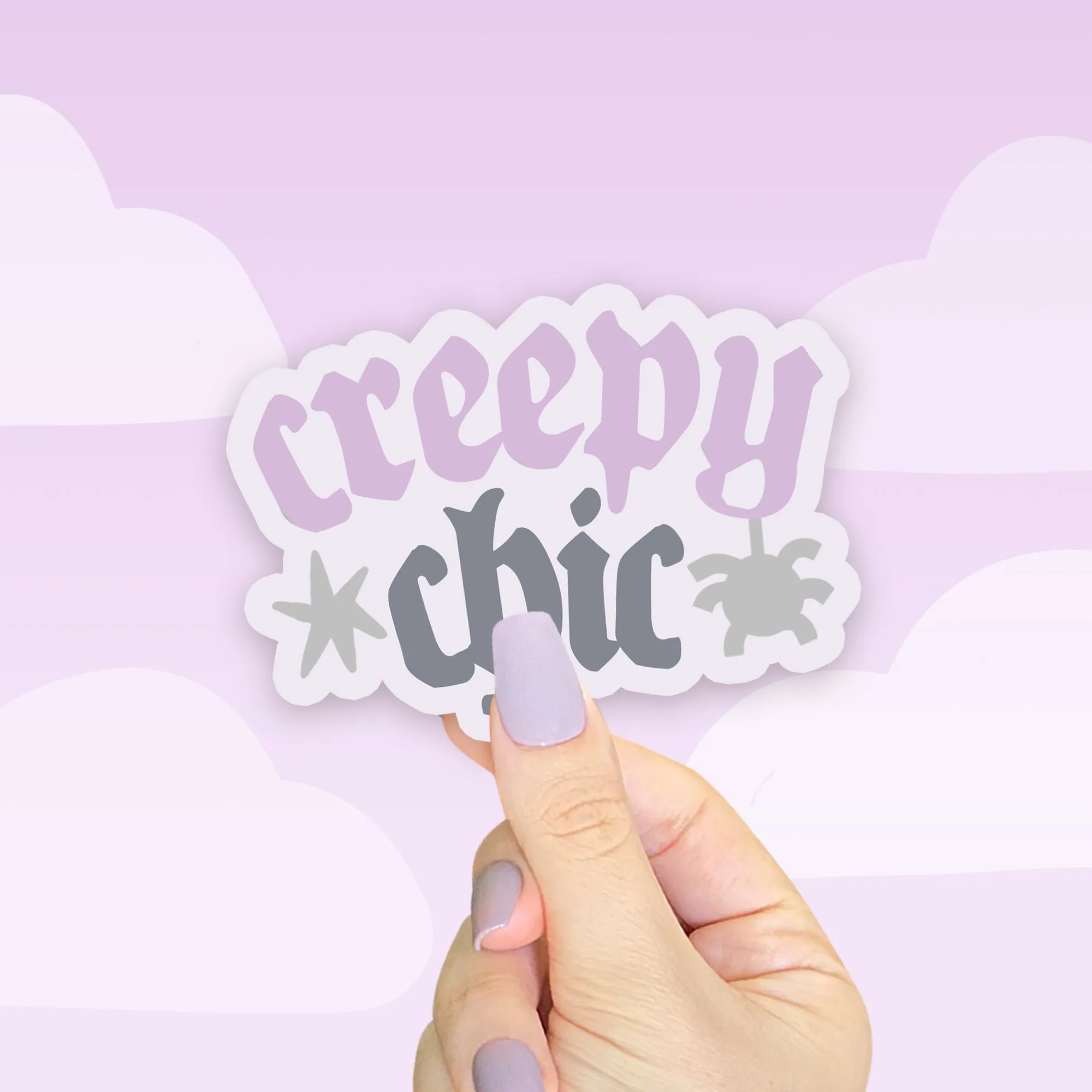 Creepy Chic Gothic Halloween Sticker | Kawaii Spooky Die-Cut | Halloween Stationery & Decor