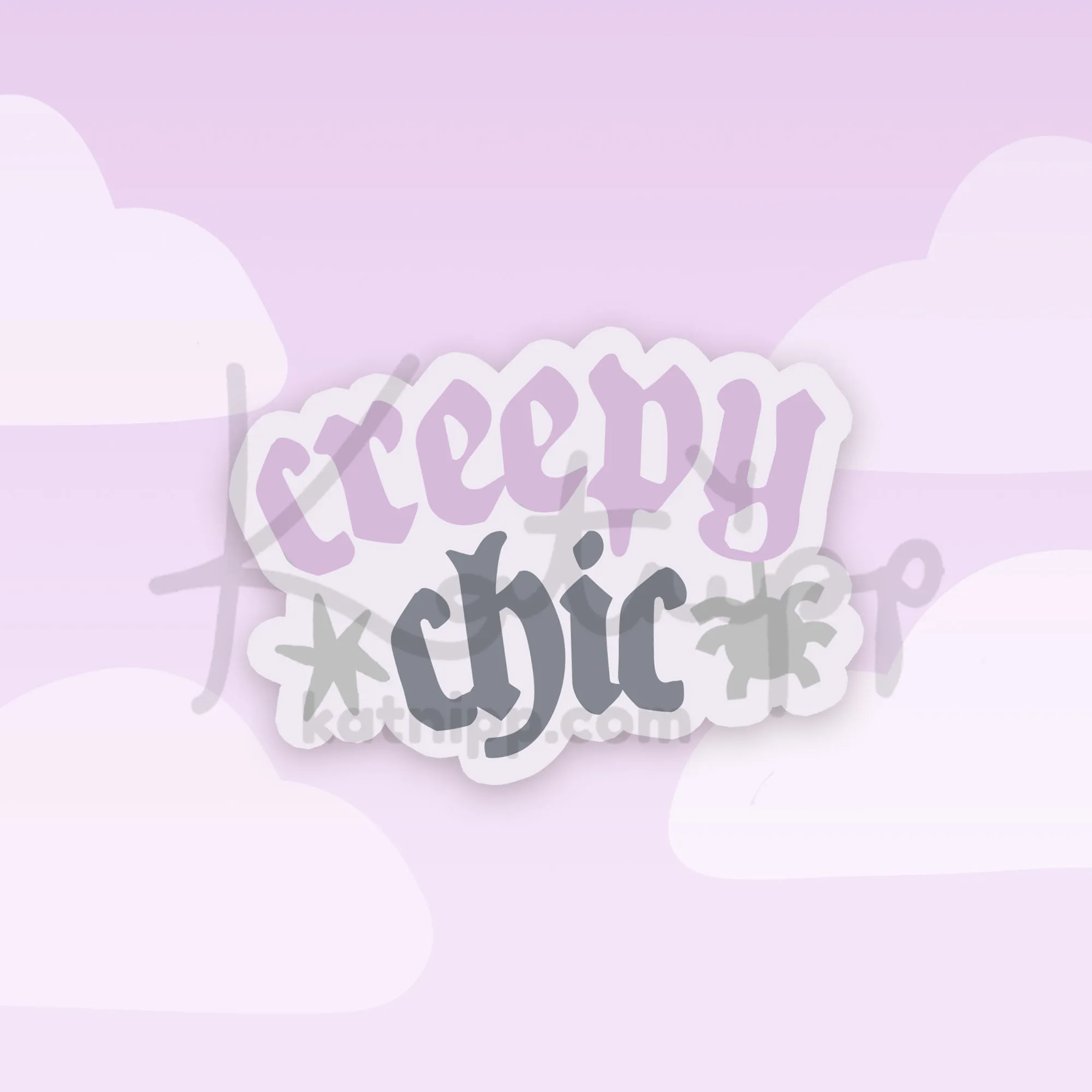 Creepy Chic Gothic Halloween Sticker | Kawaii Spooky Die-Cut | Halloween Stationery & Decor