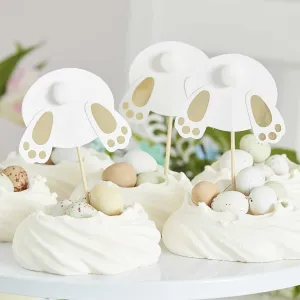 Easter Bunny Bum Cupcake Toppers x 6