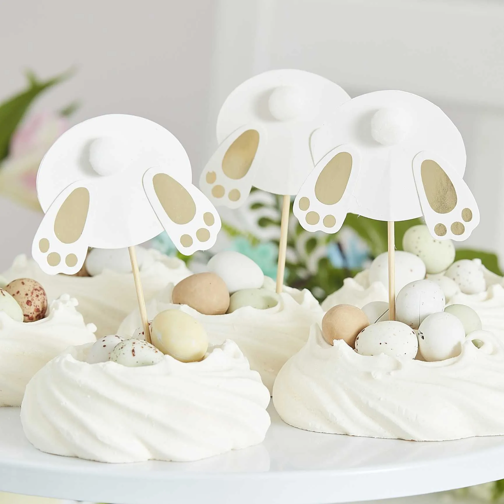Easter Bunny Bum Cupcake Toppers x 6