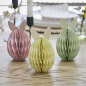 Easter Bunny Honeycomb Decorations x 3