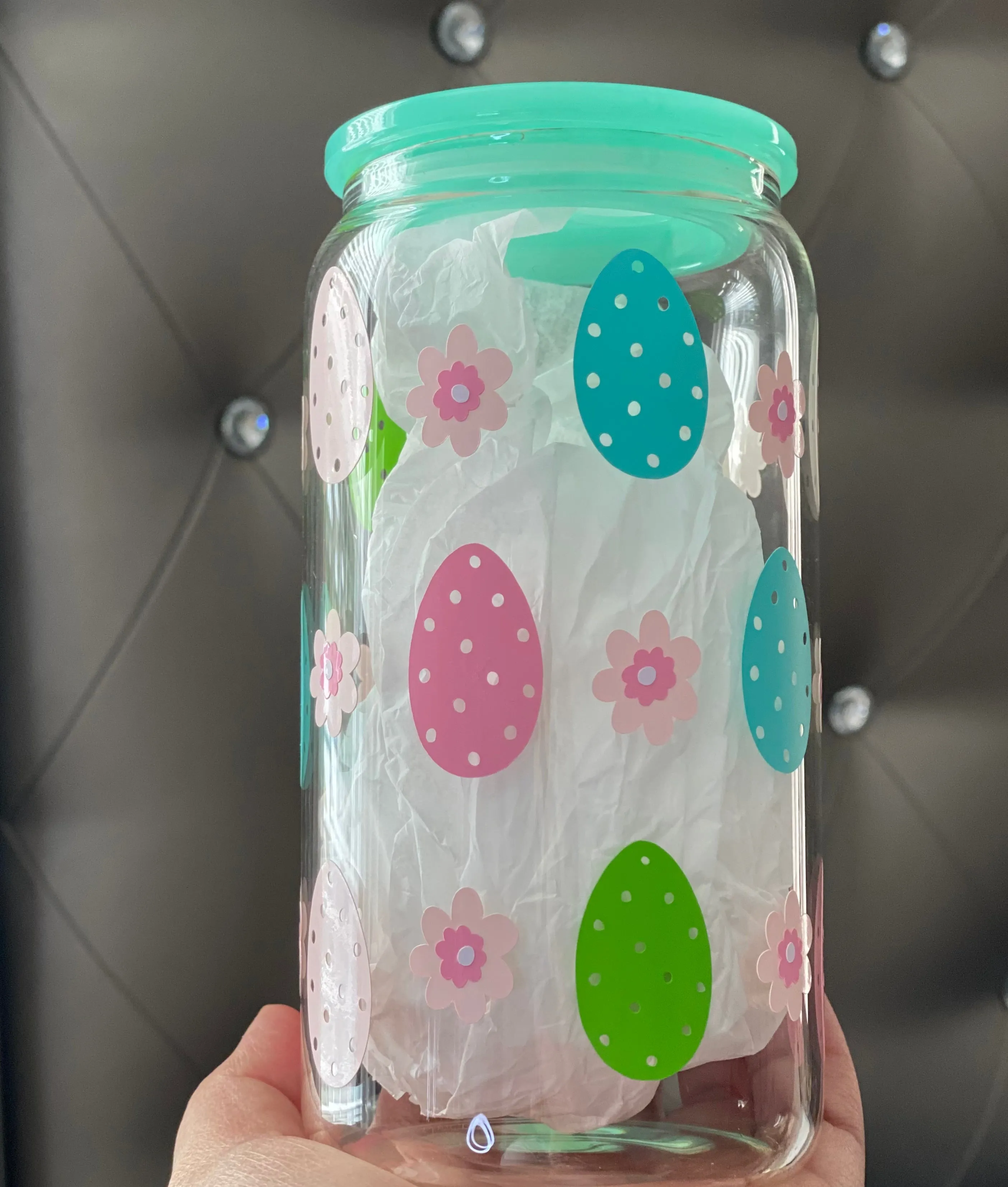 Easter Eggs Glass Cup