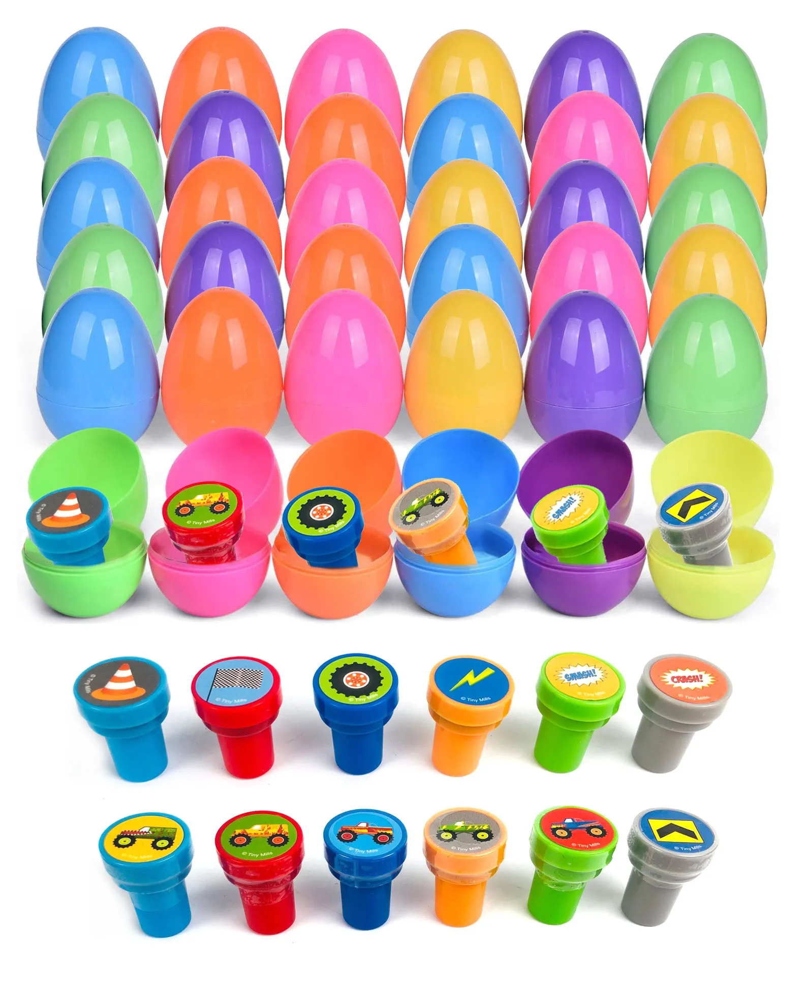 Easter Eggs with Monster Truck Stampers- 36 Pack