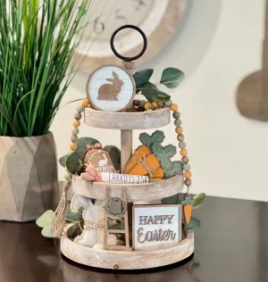 everyday Easter Savings Clearance! PRETXORVE Easter Tiered Tray Decorations Set, Spring Tiered Tray Decorations Set, Wooden Easter Tiered Tray Decor, Sign Tiered Tray, Easter Home Decoration Ornament Easter Tray Decor M Easter