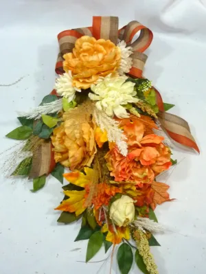 Fall Peony Door Swag, Autumn Wreaths