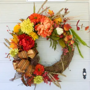 Fall Peony wreath, Autumn Wreath