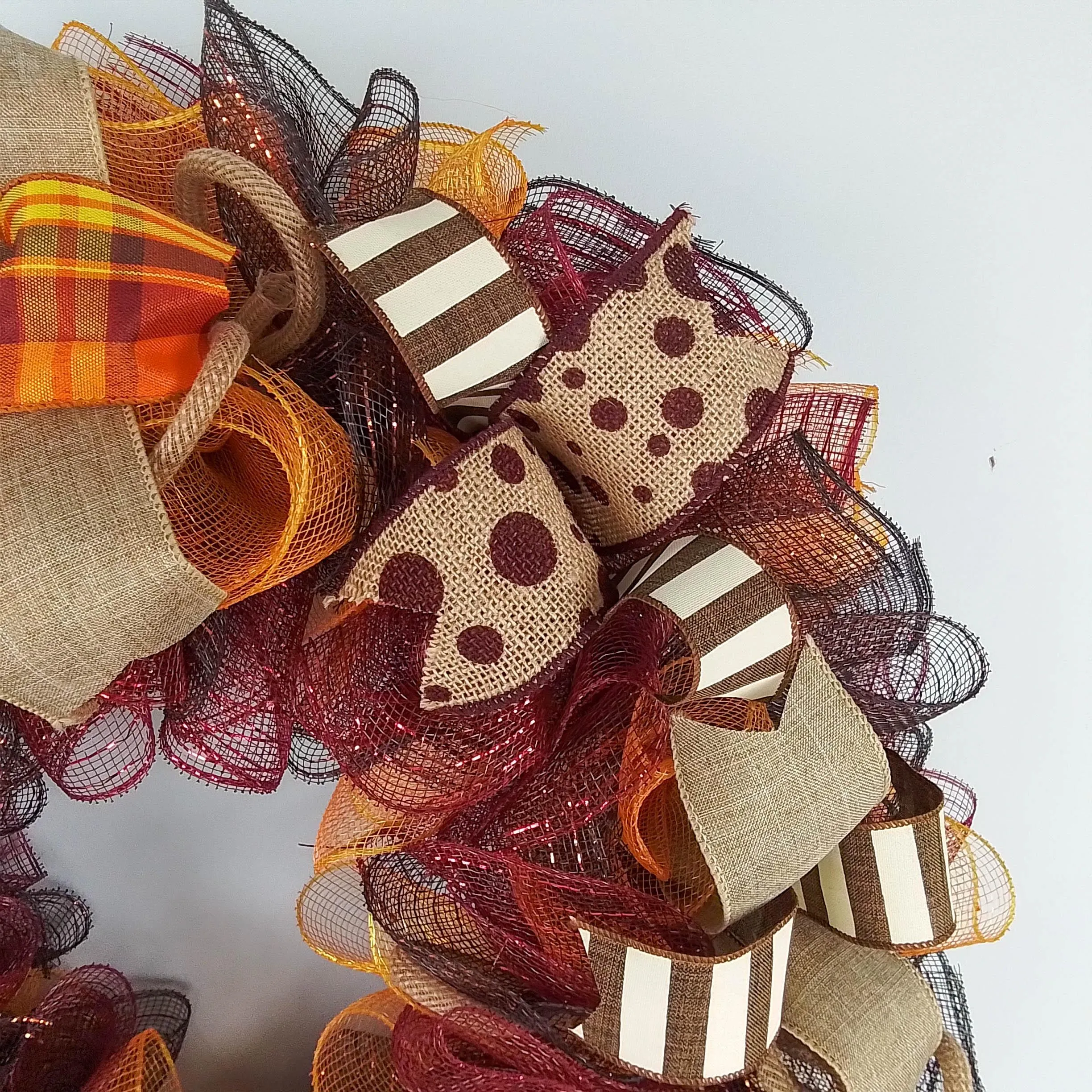Fall Wreaths | Maroon Orange Thanksgiving Wreath : F2