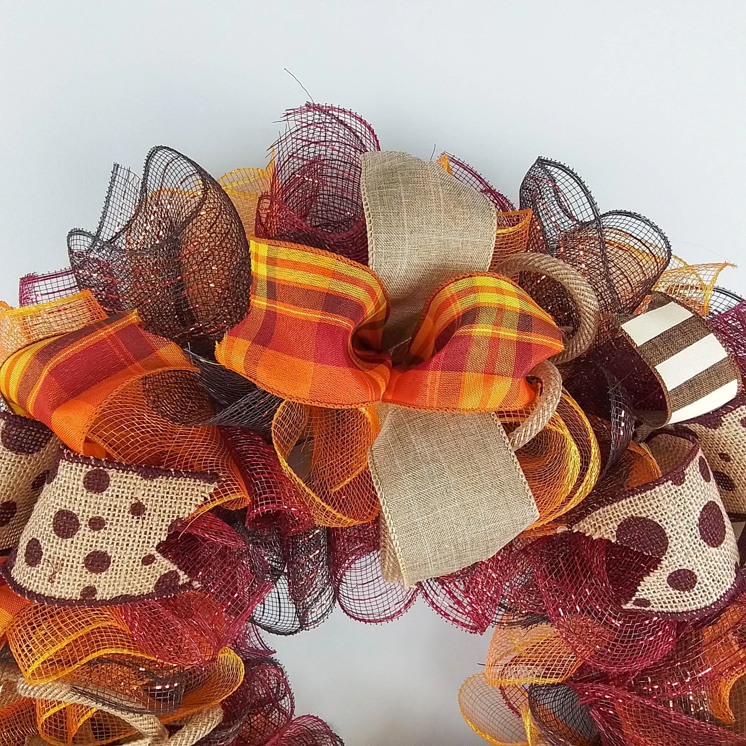 Fall Wreaths | Maroon Orange Thanksgiving Wreath : F2