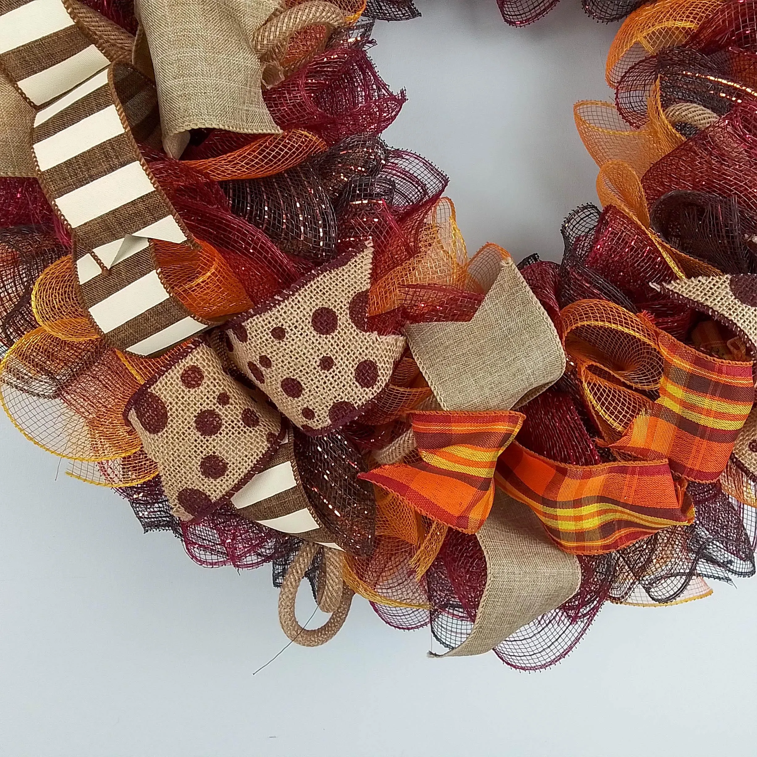 Fall Wreaths | Maroon Orange Thanksgiving Wreath : F2