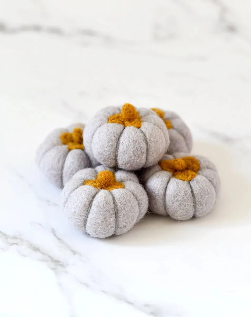 Felt Pumpkins (Set of 5) - Tara treasures