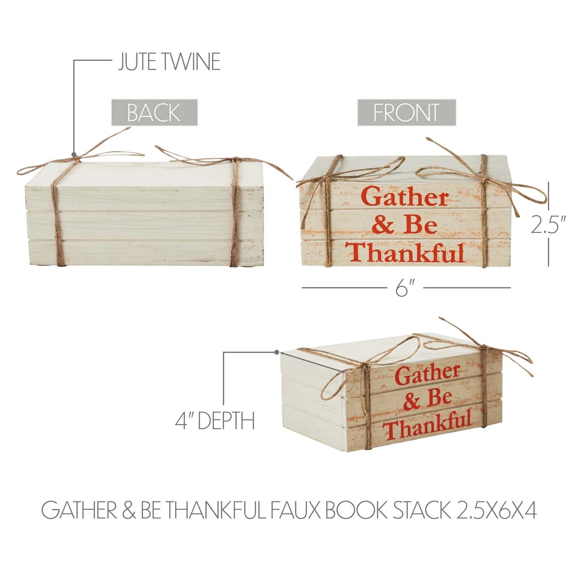Gather & Be Thankful Faux Book Stack