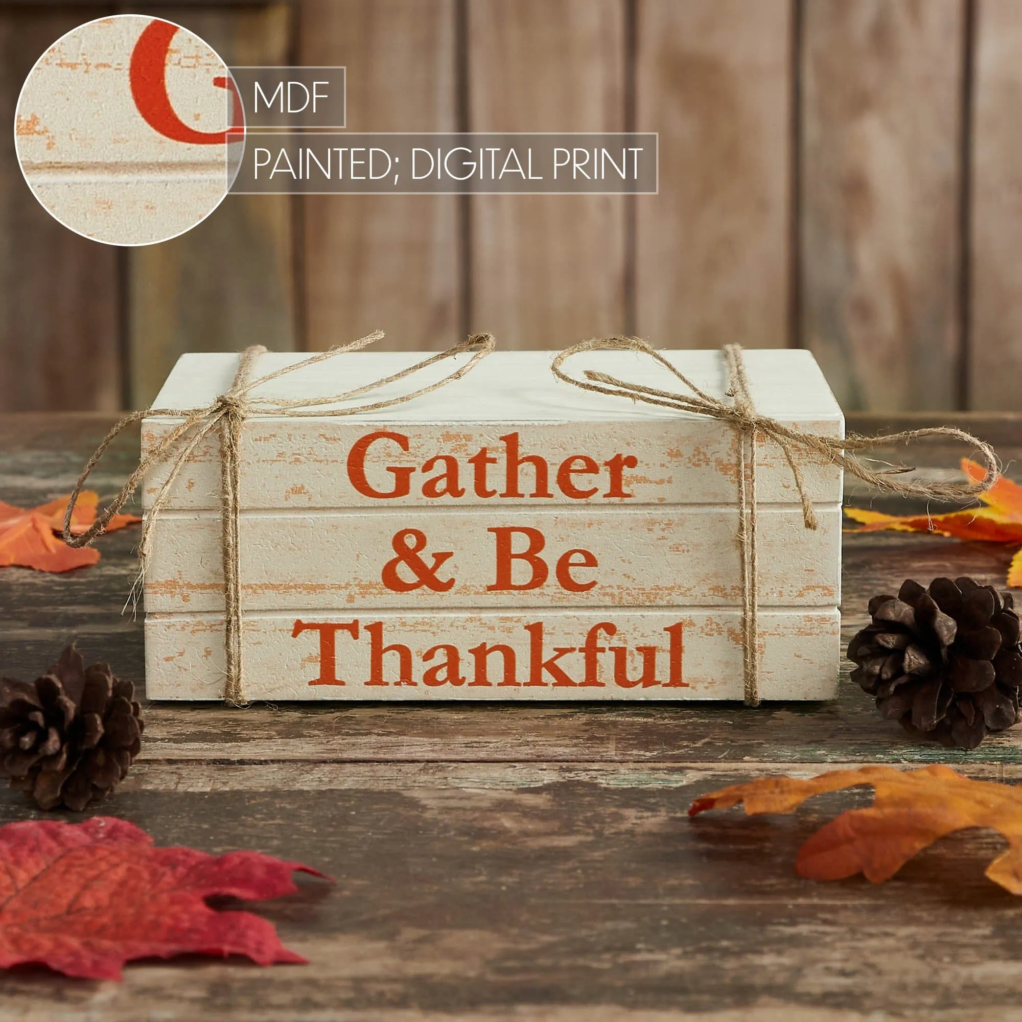 Gather & Be Thankful Faux Book Stack