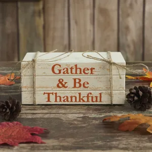 Gather & Be Thankful Faux Book Stack