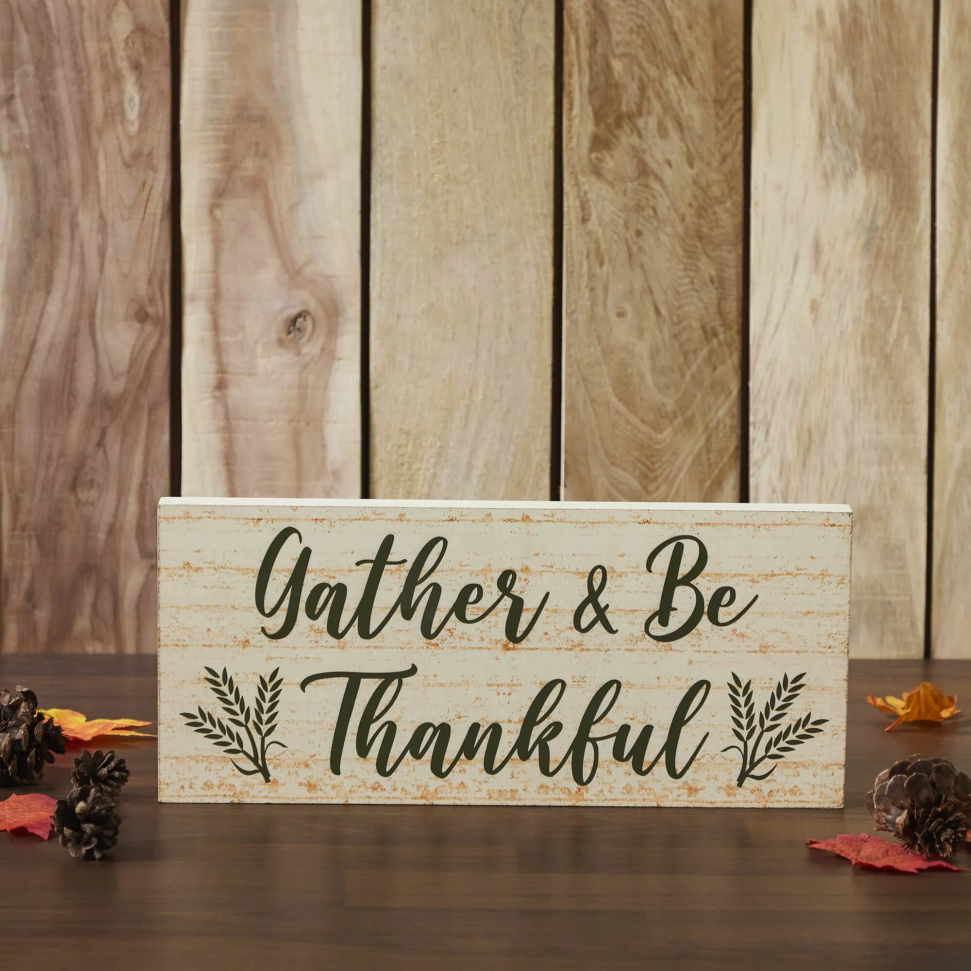 Gather & Be Thankful Wheat Stalks Sign