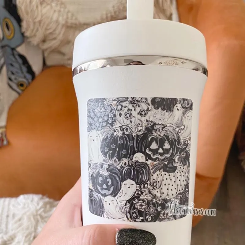 Ghostly Pattern Pumpkins Sticker