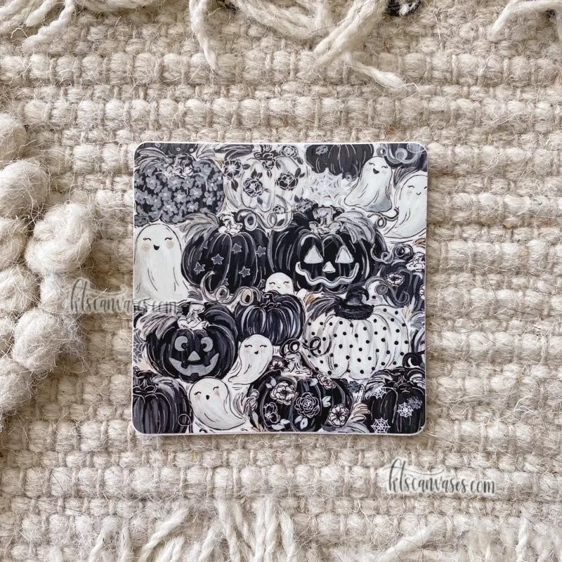 Ghostly Pattern Pumpkins Sticker