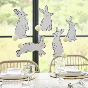 Ginger Ray Hanging Easter Bunny Decorations with Honeycomb Tails
