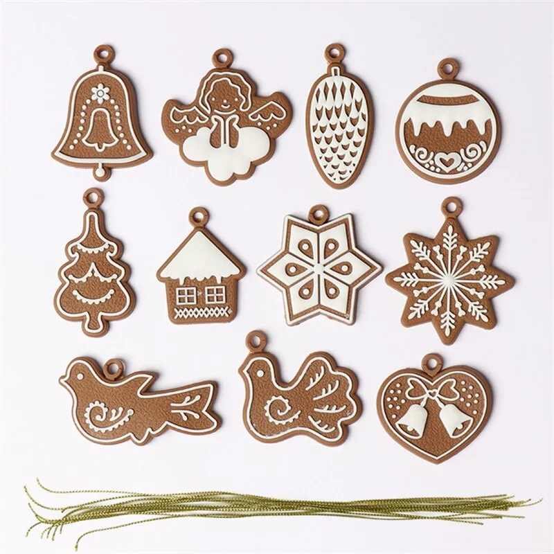 Gingerbread Man Ornaments for Christmas Tree Decorations Tall Gingerman Hanging Charms Christmas Tree Ornament Holiday Decor