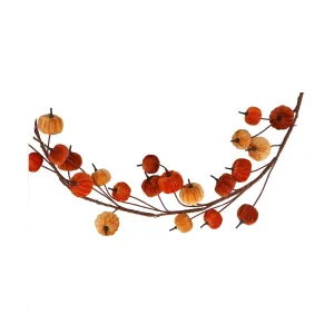 Gisela Graham Multicoloured Velvet Pumpkin Halloween Decoration