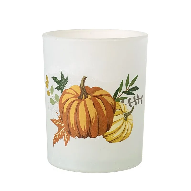 Glass Pumpkin Candle Holder - Large