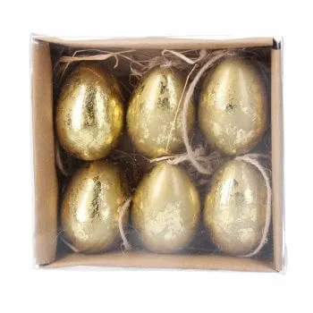 Gold Leaf Style Easter Egg Decorations