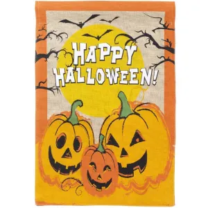 Halloween Burlap Garden Flag
