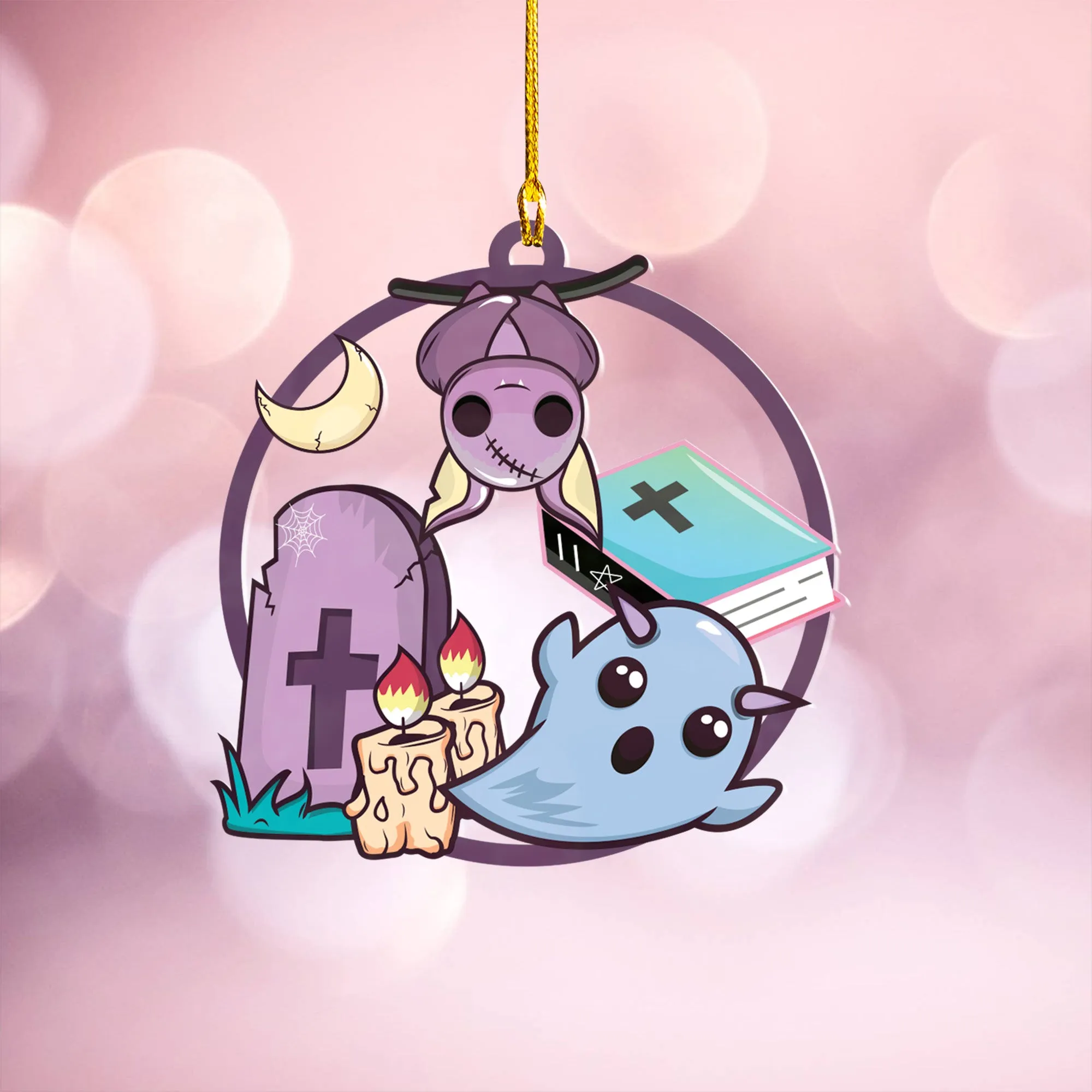 Halloween Decoration Items| Halloween Xmas Decorations | Custom Acrylic Fun Holiday Christmas Décor Ornaments | Cute Kawaii Ghost