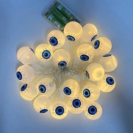 Halloween Lights String 1.5m 10 LED 3D Horror Eyeball Lights Decoration USB/Battery Powered for Party Patio Indoor Outdoor