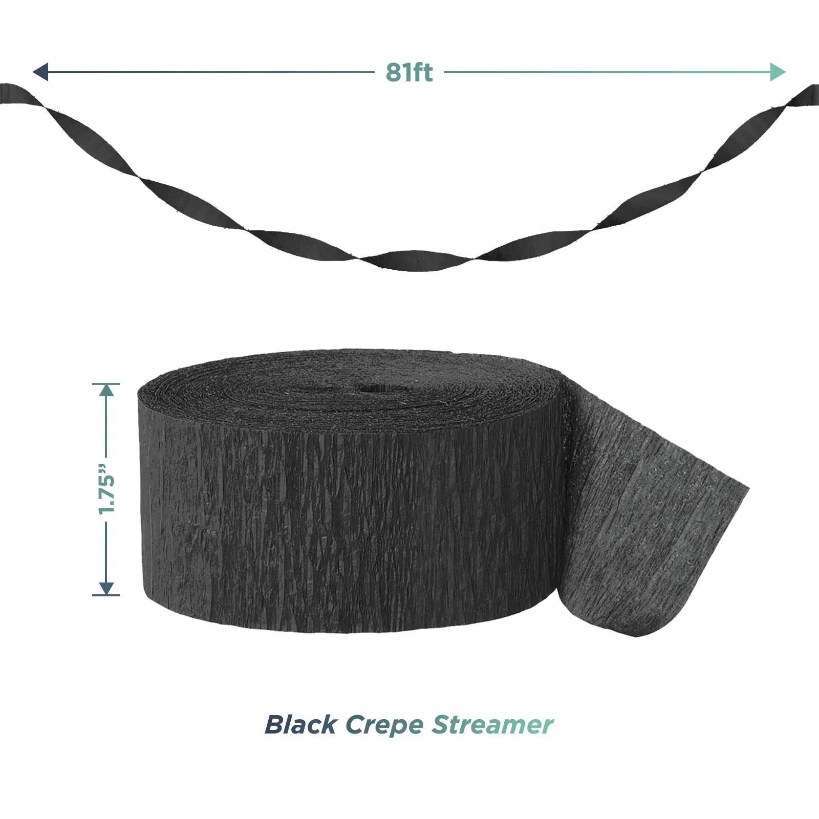 Halloween Party Supplies - Hanging Spiderwebs with Black, Orange, and White Crepe Streamer Decorations