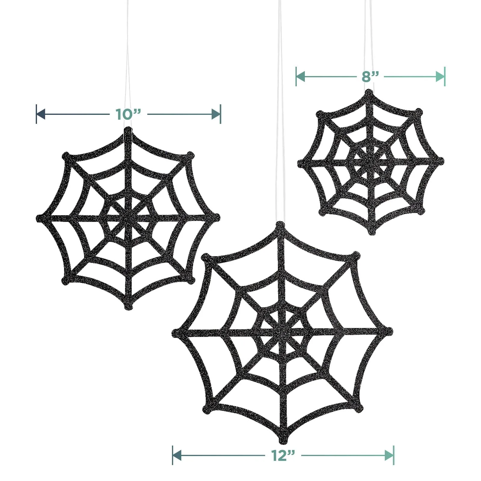 Halloween Party Supplies - Hanging Spiderwebs with Black, Orange, and White Crepe Streamer Decorations